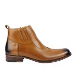 نیم بوت مردانه تمام چرم دست دوز دوینا بغل زیپ