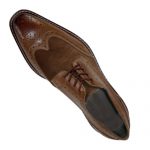 کفش مردانه چرم دست دوز هشترک بندی دو رنگ