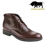 نیم بوت مردانه چرم بندی ساده