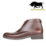 نیم بوت مردانه چرم بندی ساده