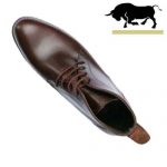نیم بوت مردانه چرم بندی ساده