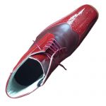 نیم بوت مردانه ورنی تمام چرم دست دوز مدل هشترک