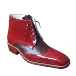 نیم بوت مردانه ورنی تمام چرم دست دوز مدل هشترک