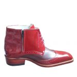 نیم بوت مردانه ورنی تمام چرم دست دوز مدل هشترک