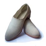 گیوه ابریشمی مردانه چرم دست دوز تخم مرغی