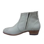 نیم بوت تمام چرم دست دوز مردانه تخم مرغی سفید