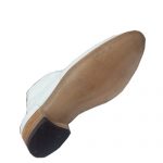 نیم بوت تمام چرم دست دوز مردانه تخم مرغی سفید