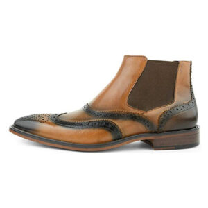 نیم بوت مردانه تمام چرم دست دوز دوینا سه نکه