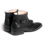 نیم بوت مردانه تمام چرم دست دوز هشترک کمردار