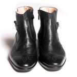 نیم بوت مردانه تمام چرم دست دوز هشترک کمردار