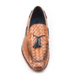 کفش مردانه تمام چرم دست دوز زنگوله ای حصیری 2