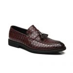 کفش مردانه تمام چرم دست دوز زنگوله ای حصیری