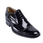 کفش مردانه تمام چرم دست دوز ورنی مدل سویسی بندی