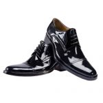 کفش مردانه تمام چرم دست دوز ورنی مدل سویسی بندی