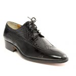 کفش مردانه چرم دست دوز هشترک ورنی بنددار