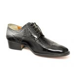 کفش مردانه چرم دست دوز هشترک ورنی بنددار
