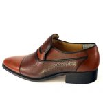 کفش مردانه تمام چرم دست دوز مدل زه دار بی بند
