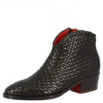 نیم بوت زنانه چرم بزرگ پا حصیری