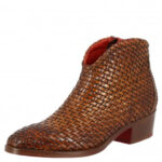 نیم بوت زنانه چرم بزرگ پا حصیری