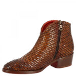 نیم بوت زنانه چرم بزرگ پا حصیری