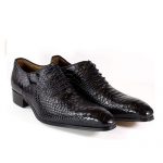 کفش مردانه چرم پوست ماری مدل دلفینی