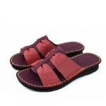 دمپایی زنانه طبی چرم دست دوز مدل آنجلینا