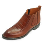 نیم بوت چرم دست دوز مردانه مدل 0208081