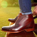 نیم بوت مردانه تمام چرم دست دوز کد 143