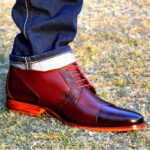 نیم بوت مردانه تمام چرم دست دوز کد 143