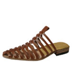 دمپایی نعلین رشته ای تمام چرم دست دوز