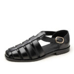 صندل مردانه کمردار کد 4045 تمام چرم دست دوز