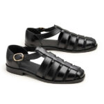 صندل مردانه کمردار کد 4045 تمام چرم دست دوز